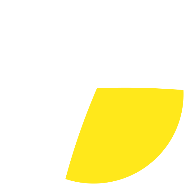 Abstract circular logo with yellow and gray segments